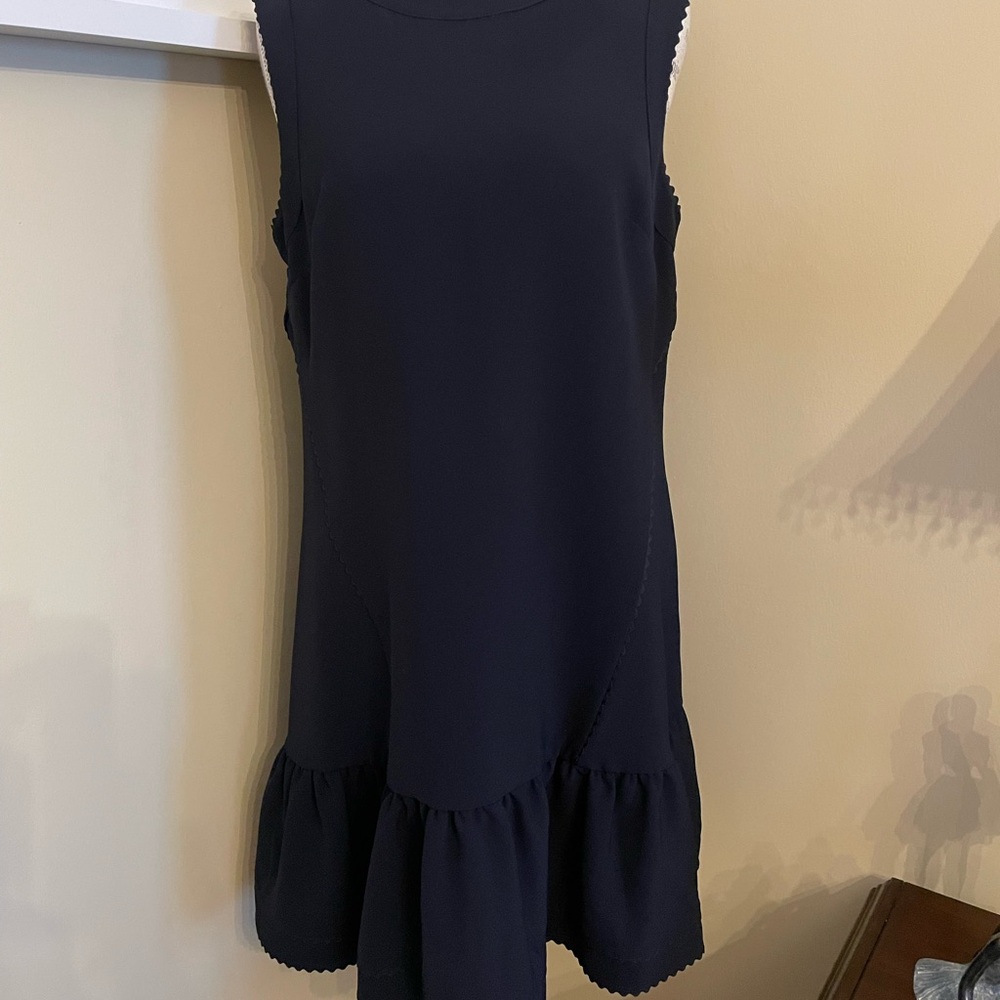 Ted Baker Blue Sheath Mini Dress Crew Neck Sleeveless